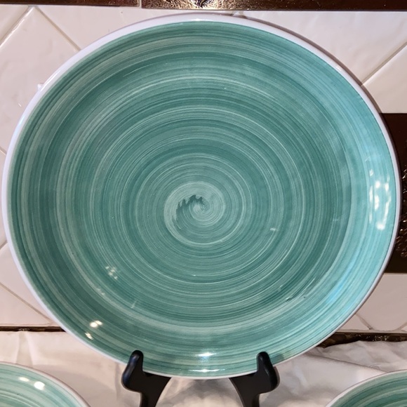 RARE VTG Caleca solid Hand Painted dinner Plates Made In Italy Set Of 4 - Picture 6 of 12